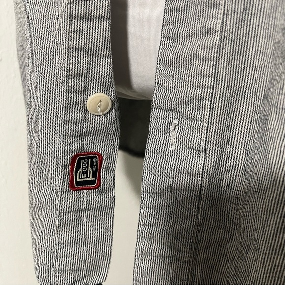 Parish Nation Mens Sz 2X Button Up, Outlaw Motoclub On Back Pinstripe Shirt - Picture 6 of 11